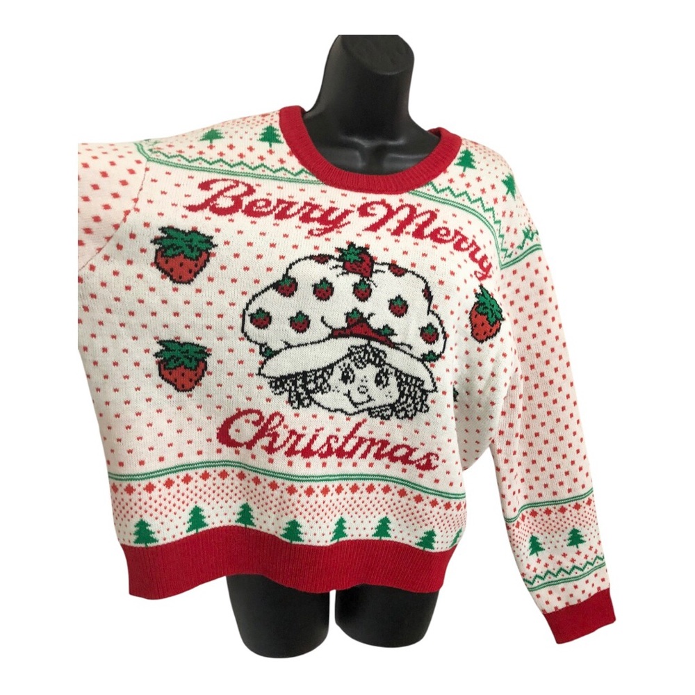 Strawberry shortcake Berry Merry Christmas festive holiday sweater size XL new